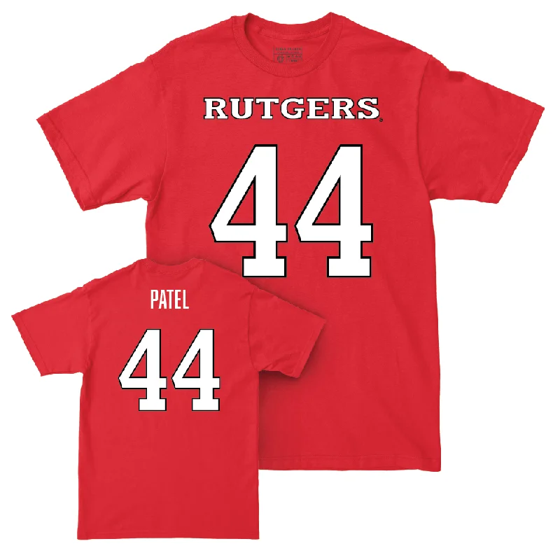 T-Shirt With Custom Patches-Red Football Shirsey Tee - Jai Patel