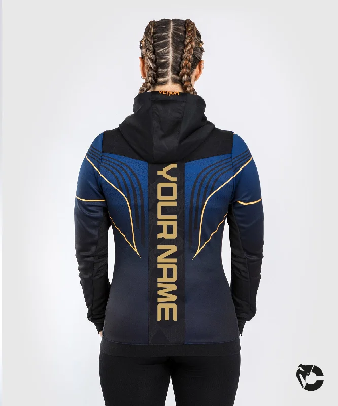 Jackets For Women-UFC Venum Personalized Authentic Fight Night 2.0 kit by Venum Women's Walkout Hoodie - Midnight Edition - Champion