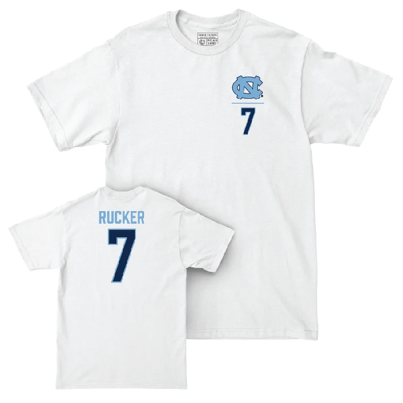 T-Shirt For Signature Team Gear-UNC Football White Logo Comfort Colors Tee - Kaimon Rucker