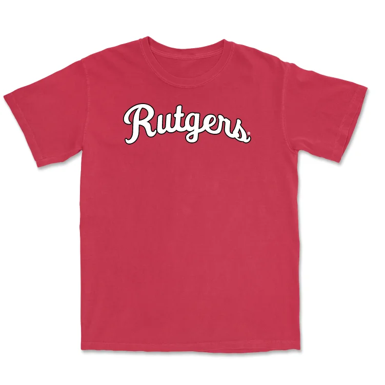 T-Shirt For Sale-Red Football Script Tee - Ben Rosenblatt