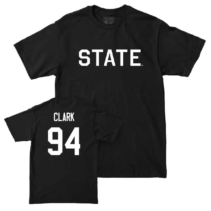 T-Shirt For Custom Fan Apparel Fundraisers-Football Black State Tee   - Corey Clark