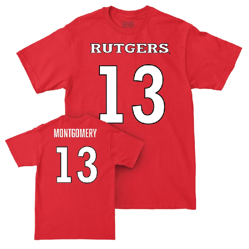 T-Shirt For Alumni Fan Gear-Red Football Shirsey Tee - Nasir Montgomery