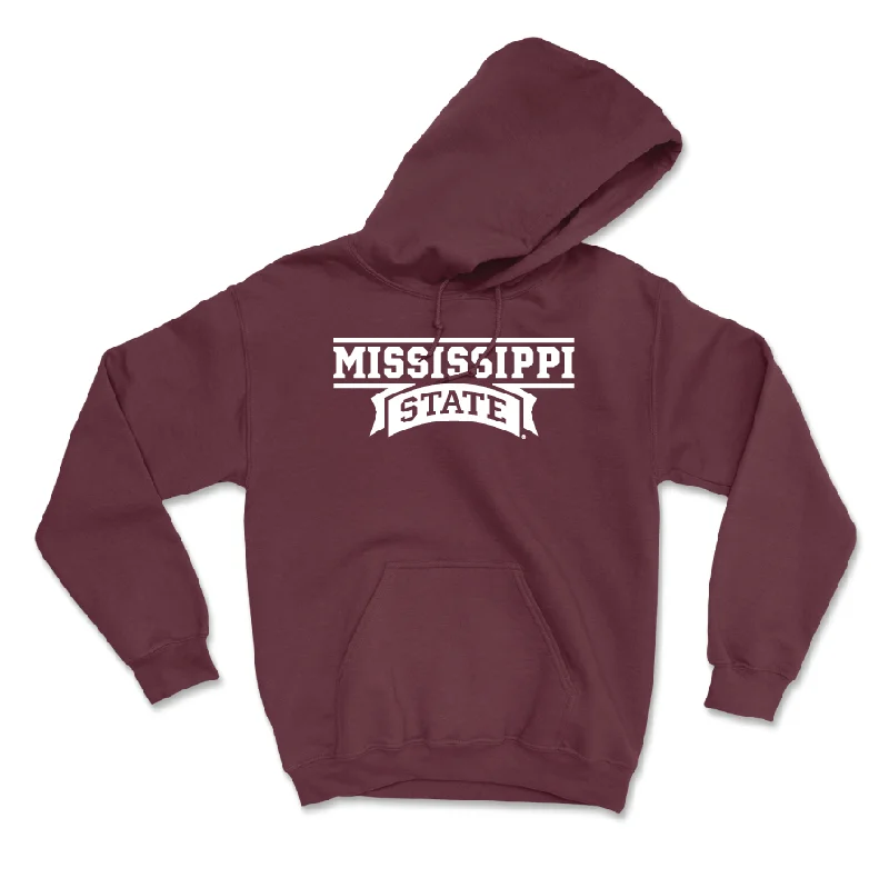 Hoodies With Special Edition Design-Maroon Baseball Team Hoodie - Amani Larry