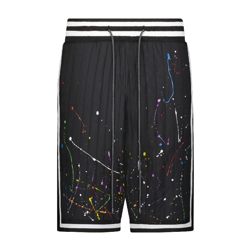 Comfortable Shorts For Women-"QUILTED SPLATTER PAINT" BASKETBALL SHORT