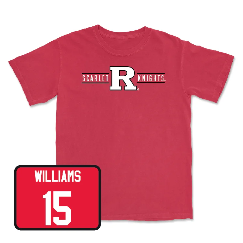 T-Shirt With Personalized Number-Red Football Scarlet Knights Tee - Zilan Williams