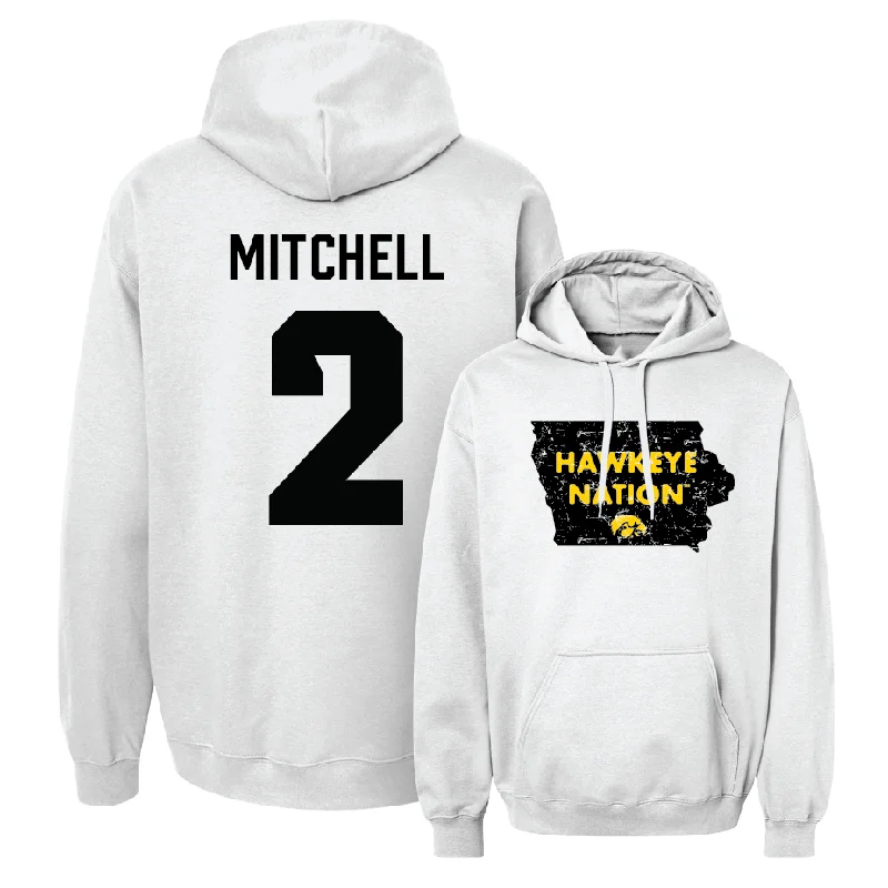 Hoodies With Sleeve Pockets-Baseball White State Hoodie  - Gable Mitchell