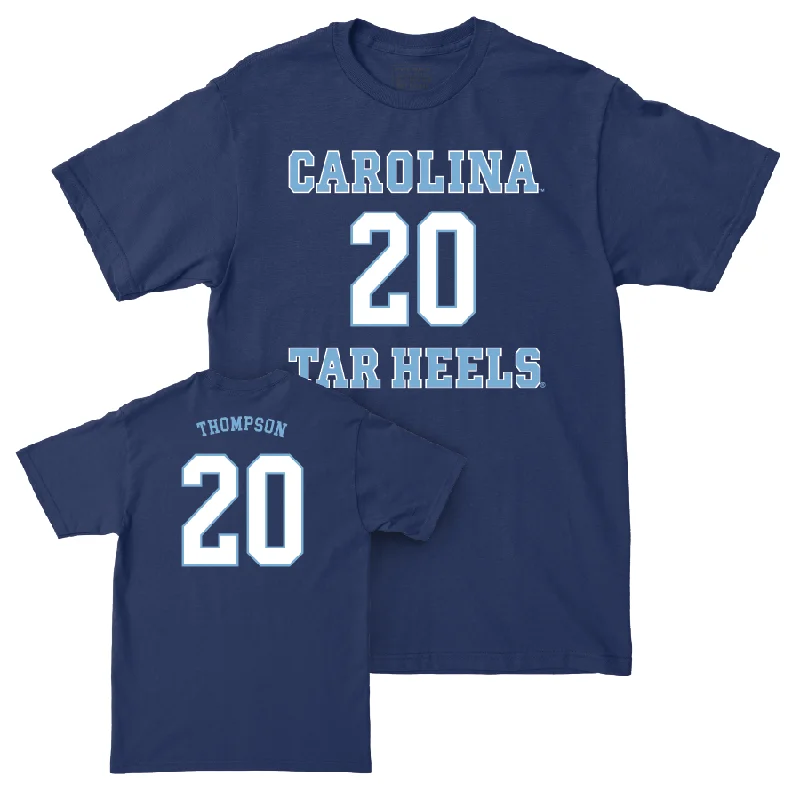 T-Shirt For Team Fundraiser Custom Orders-UNC Football Sideline Navy Tee   - Jalon Thompson