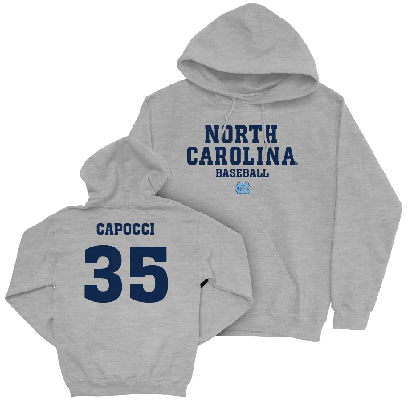 Hoodies For Company Merchandise-UNC Baseball Sport Grey Staple Hoodie  - Francesco Capocci