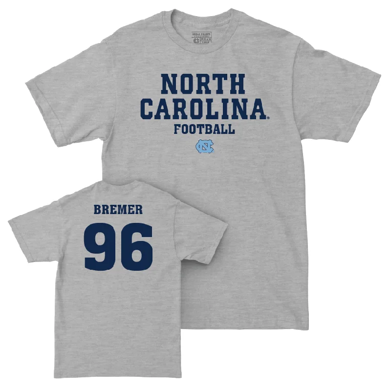 T-Shirt For Softball Teams-UNC Football Sport Grey Staple Tee - Damon Bremer