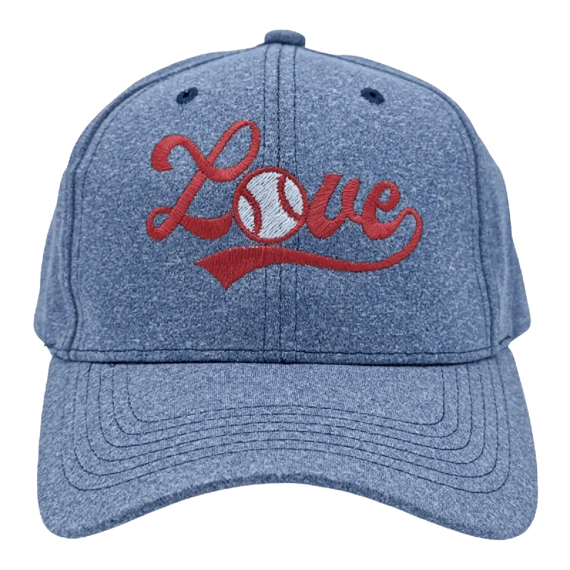 Hats With Bold Text-Love Baseball Script