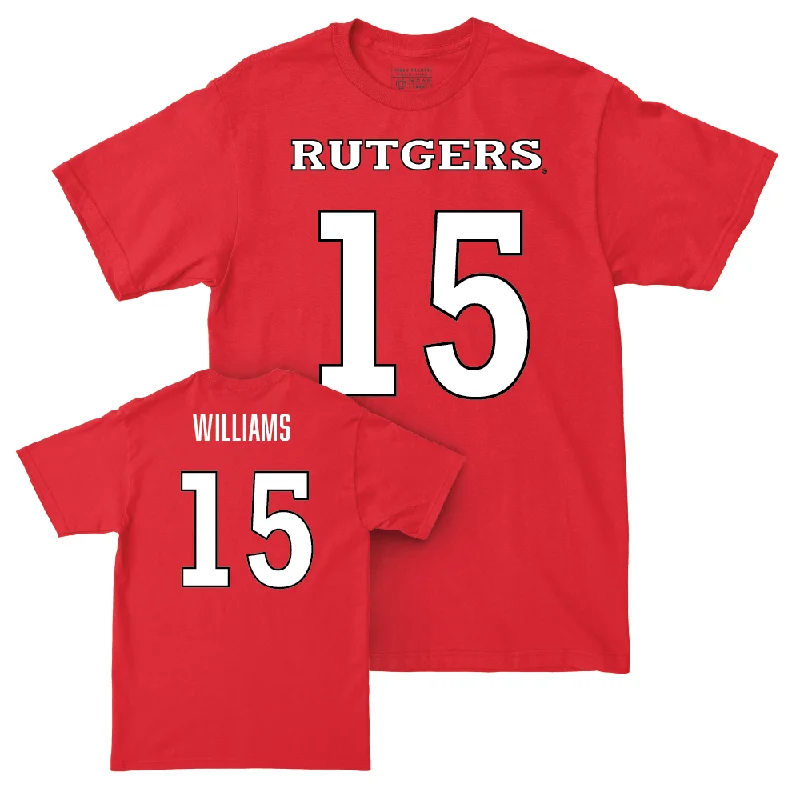 T-Shirt For Sports Fans-Red Football Shirsey Tee - Zilan Williams