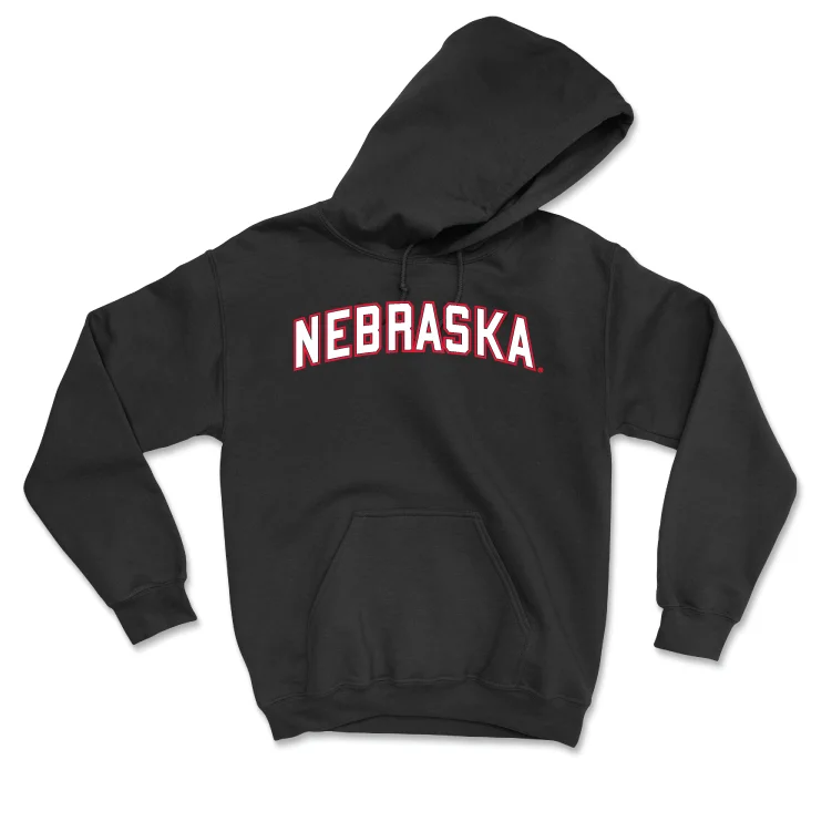 Hoodies For Birthday Celebrations-Baseball Black Nebraska Hoodie - Gabe Swansen