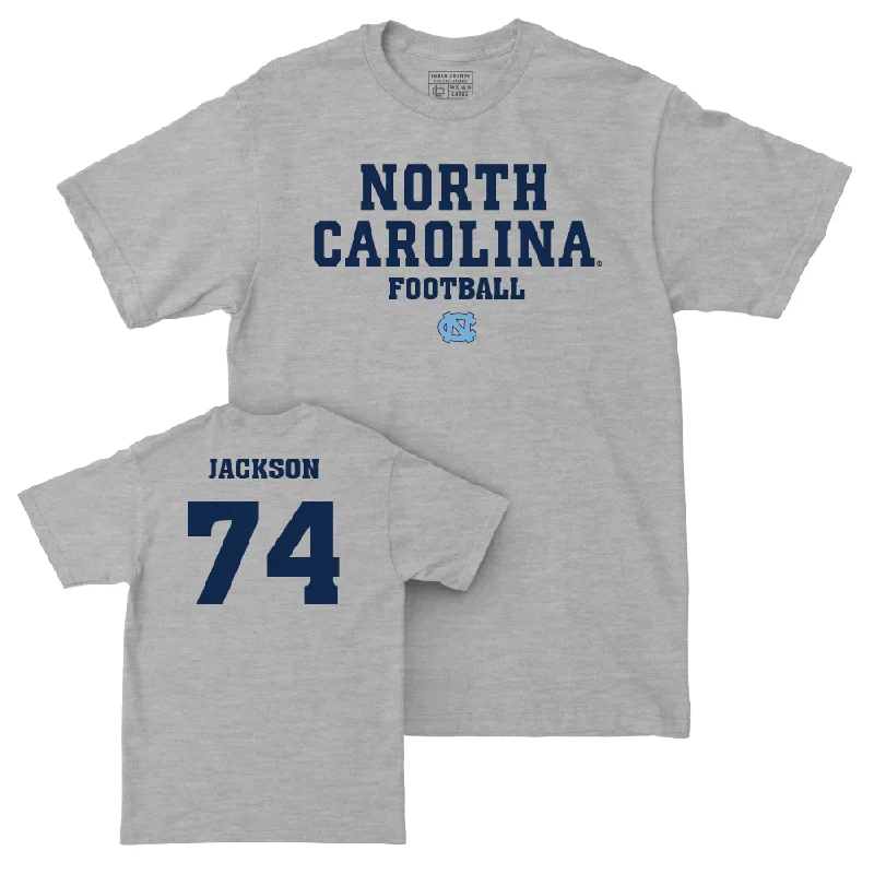 T-Shirt For Casual Wear-UNC Football Sport Grey Staple Tee  - Desmond Jackson