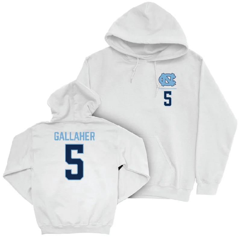 Hoodies For Personalized Team Gear-UNC Baseball White Logo Hoodie  - Gavin Gallaher