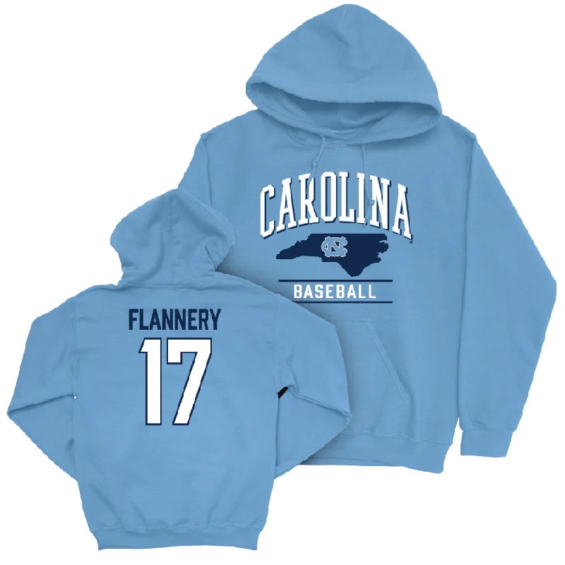 Hoodies For Bulk Orders-UNC Baseball Carolina Blue Arch Hoodie  - Boston Flannery