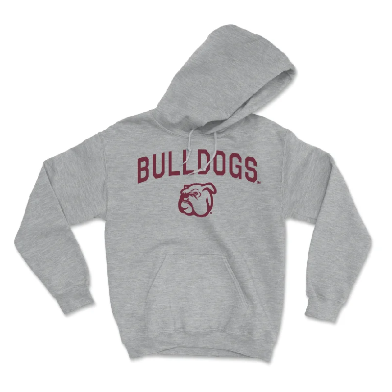 Hoodies With Mesh Lining-Sport Grey Baseball Bulldogs Hoodie - Tyler Davis