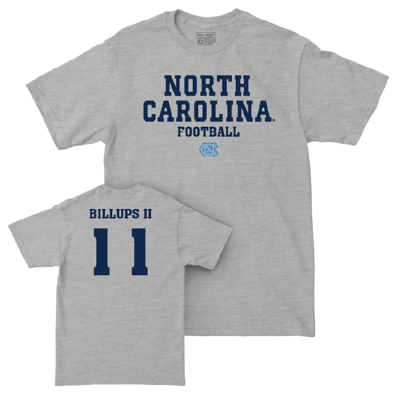 T-Shirt For High-Quality Material-UNC Football Sport Grey Staple Tee - Paul Billups II