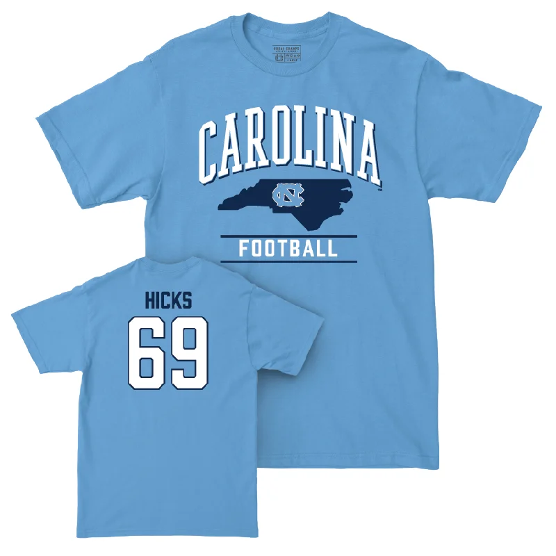 T-Shirt For Team Merchandise-UNC Football Carolina Blue Arch Tee - Jarvis Hicks