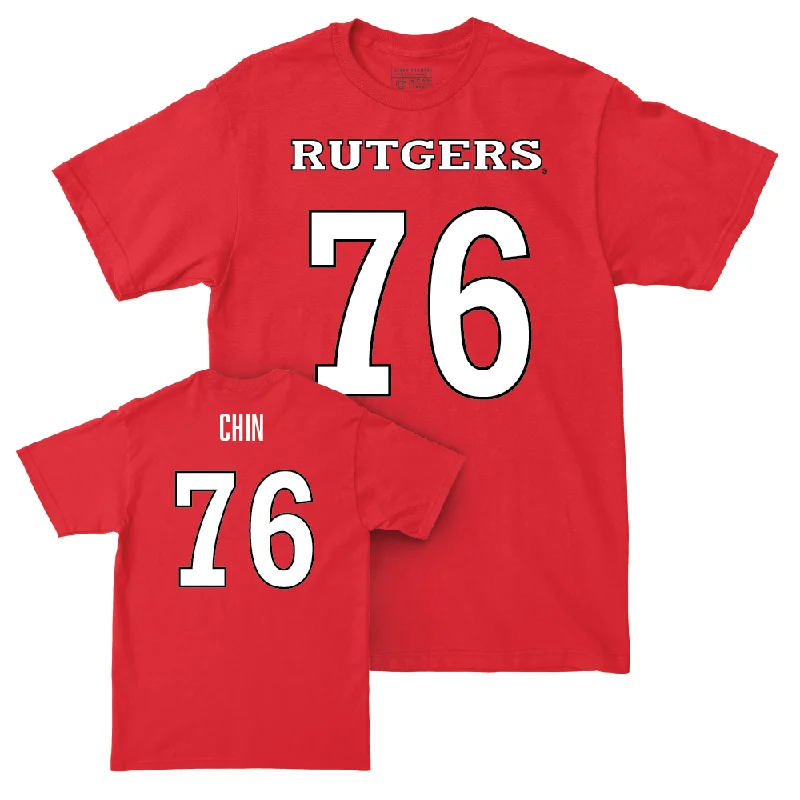 T-Shirt For Signature Custom Team Gear-Red Football Shirsey Tee - Dantae Chin