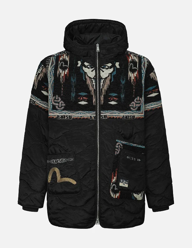 Jackets With Custom Embroidery-Chimayo Tapestry Jacquard　Relax Fit Quilted Jacket