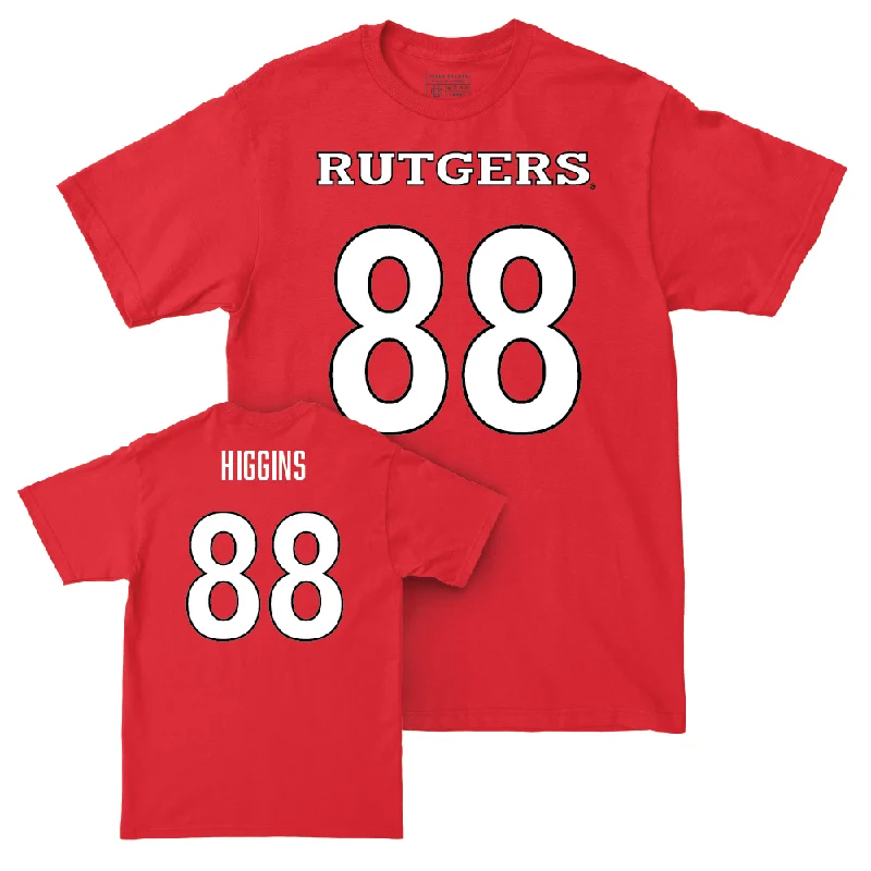 T-Shirt For Custom Numbering-Red Football Shirsey Tee - Mike Higgins