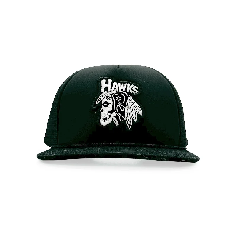 Custom Flat Caps-Punk Hawks - Trucker Snap back - Black