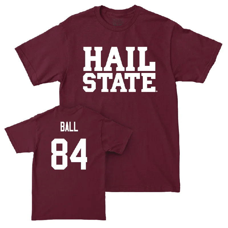 T-Shirt For Breathable Fabric-Maroon Football Hail Tee   - Justin Ball