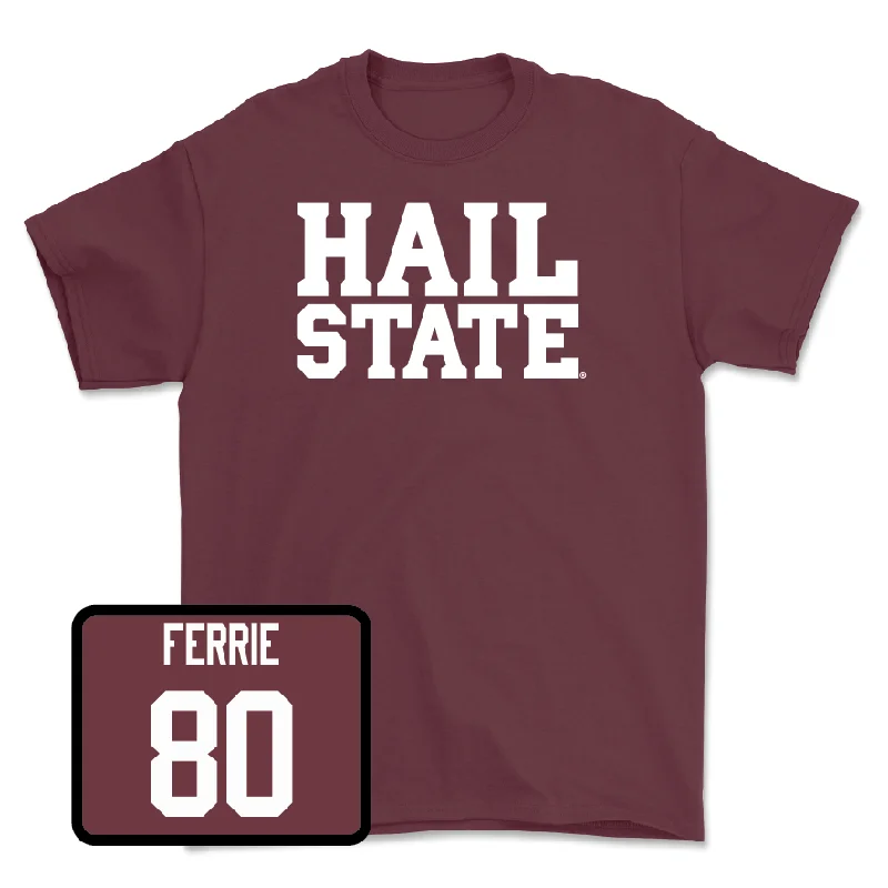 T-Shirt For Personalized Fan Gear-Maroon Football Hail Tee - Kyle Ferrie