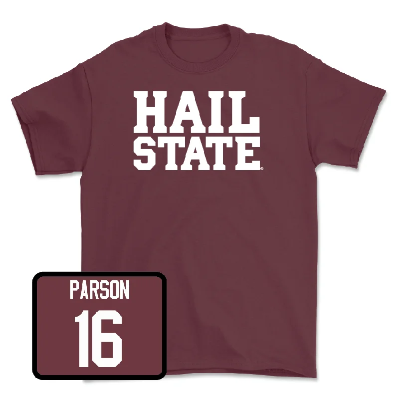 T-Shirt For School Spirit Gear-Maroon Football Hail Tee - Chris Parson