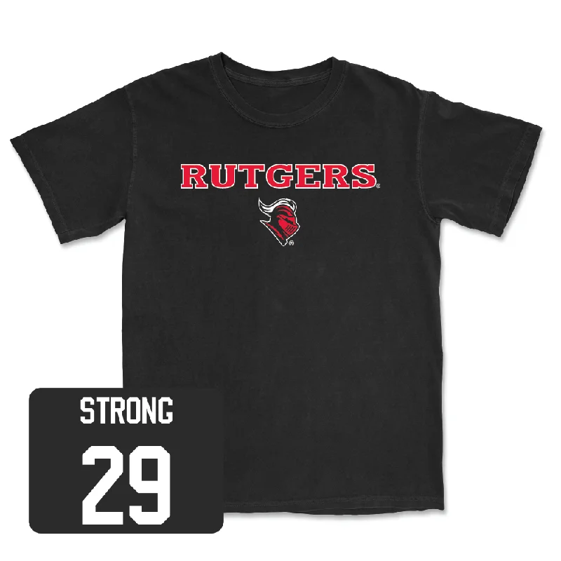 T-Shirt With Custom Name-Football Black Rutgers Tee - Ian Strong