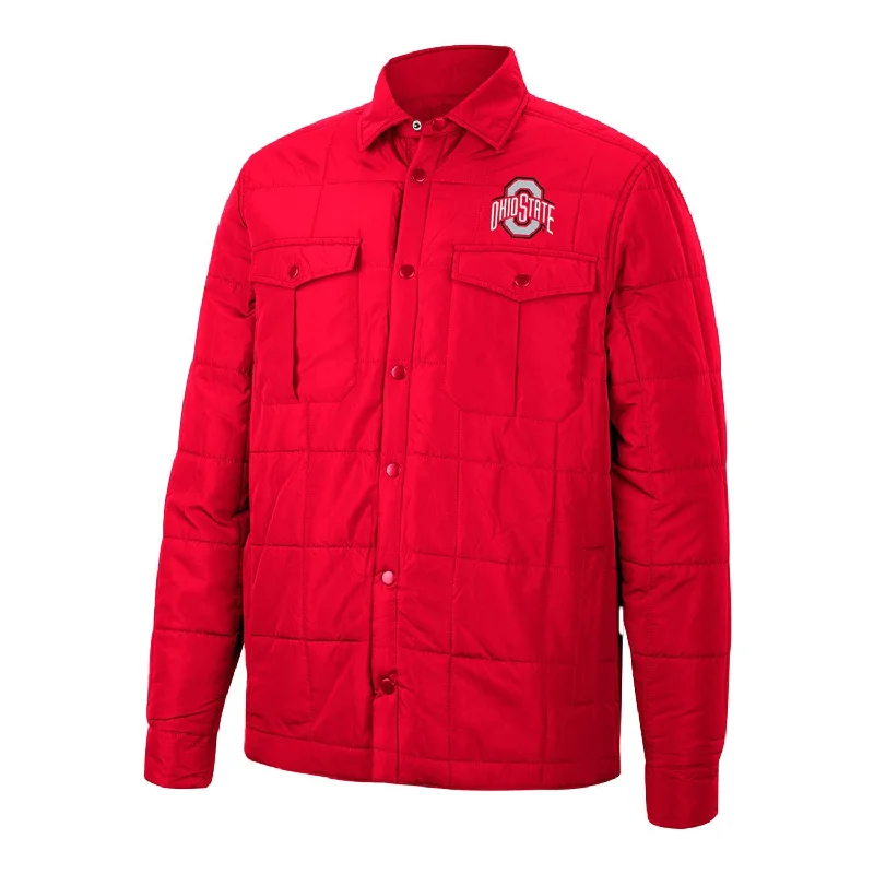 Jackets With Detachable Hoods-Ohio State Buckeyes Quilted Jacket