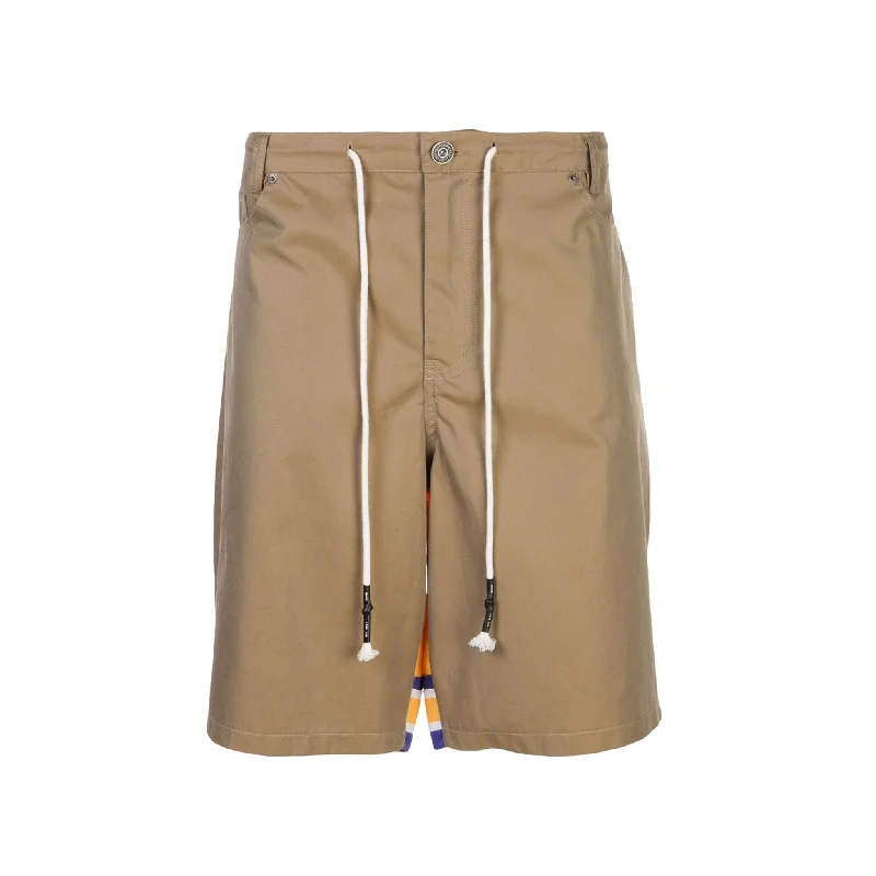 Flexible Shorts For Men-FANATIC SHORTS KHAKI/YELLOW