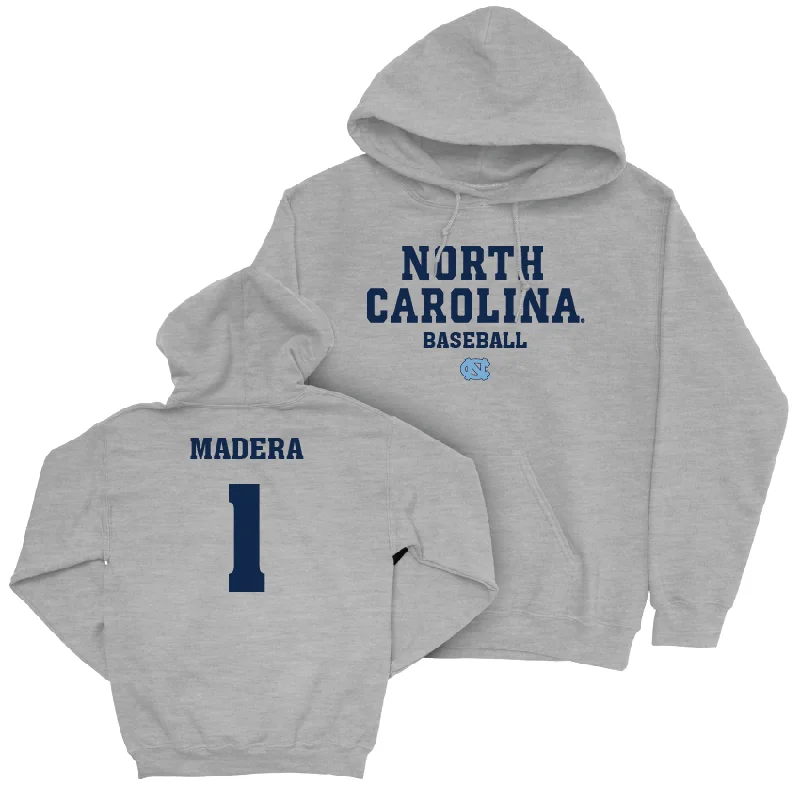 Hoodies For Large Orders-UNC Baseball Sport Grey Staple Hoodie  - Alex Madera