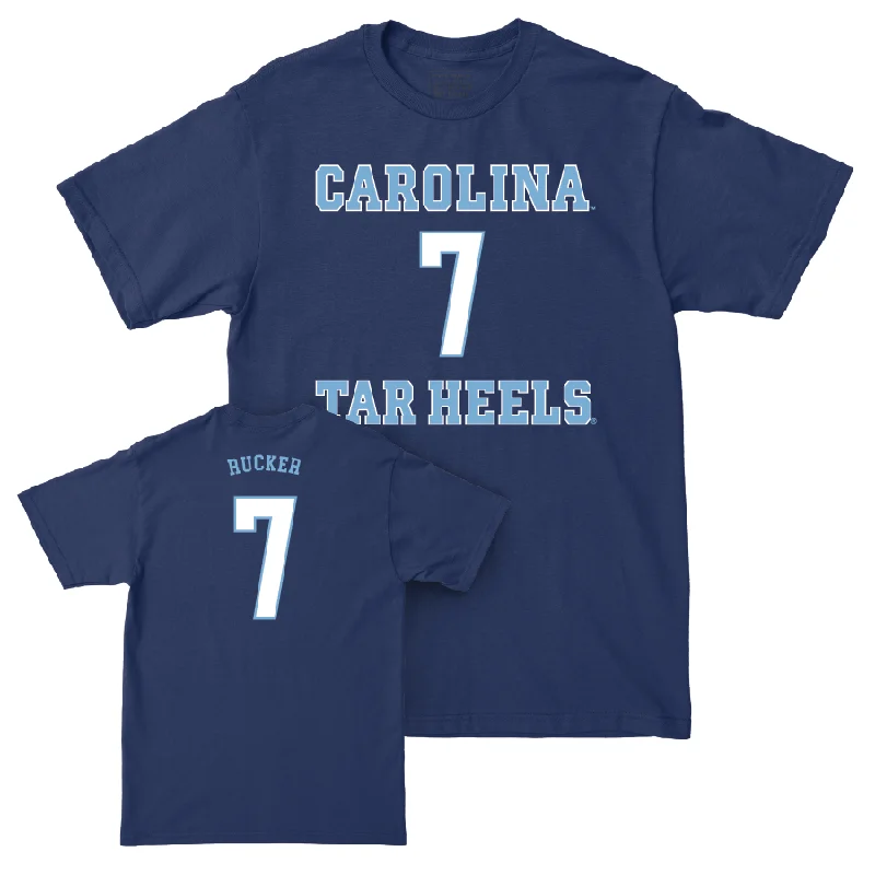 T-Shirt For Sale-UNC Football Sideline Navy Tee - Kaimon Rucker