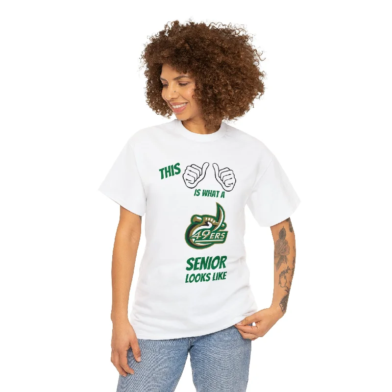 T-Shirt For Special Events-This Is What A UNCC Senior Looks Like Unisex Heavy Cotton Tee