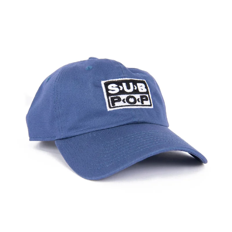 Hats For Weather Protection-Blue Low Profile Embroidered Logo Hat