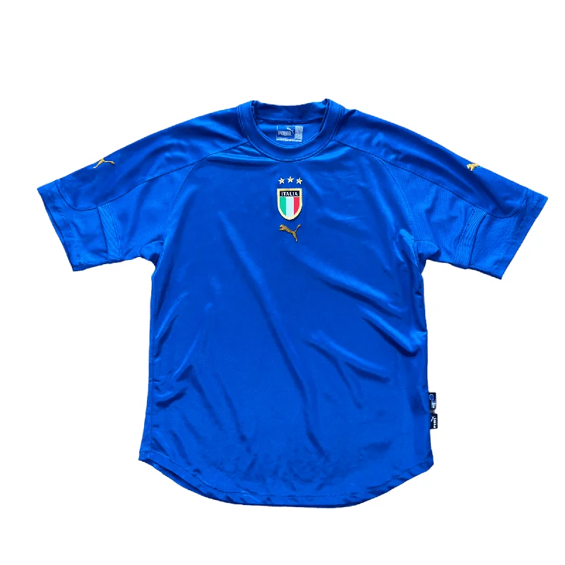 T-Shirt For Custom Sports Team Gear-2004-06 Blue Puma Italy Home Shirt - L