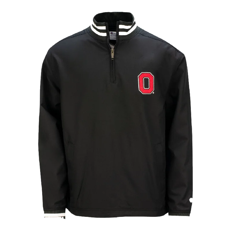 Jackets With Custom Color Options-Ohio State Buckeyes Super Fan Trooper 1/4 Zip Jacket