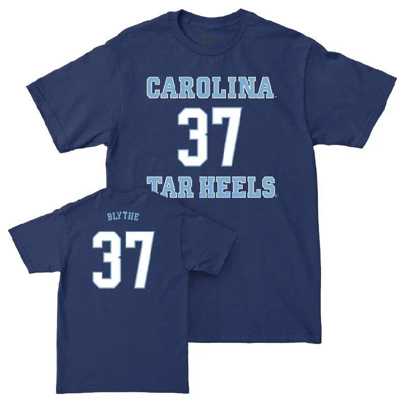 T-Shirt For Personalized Team Merchandise-UNC Football Sideline Navy Tee - Jack Blythe