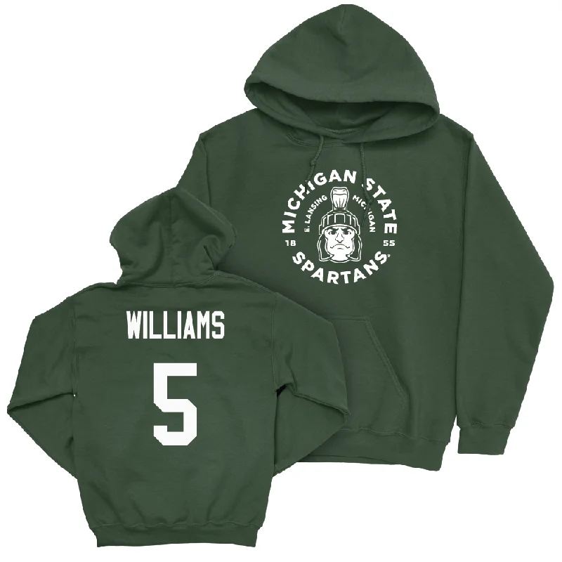 Hoodies With Full Zip-Green Baseball East Lansing Hoodie   - Christian Williams