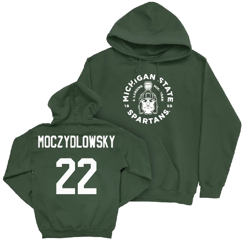 Hoodies For Slim Fit-Green Baseball East Lansing Hoodie   - Gavin Moczydlowsky