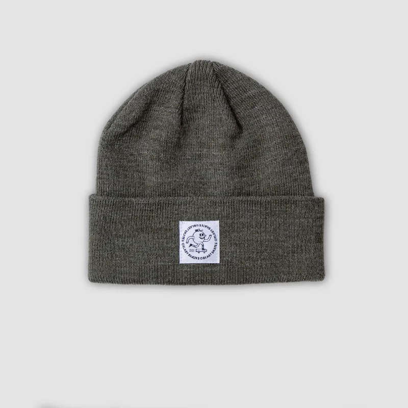 Adjustable Hats For Women-KHAKI ROUND LOGO BEANIE