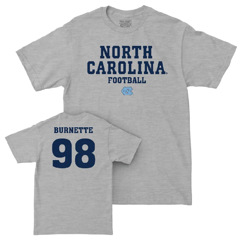 T-Shirt For Fan Apparel Customization-UNC Football Sport Grey Staple Tee - Noah Burnette