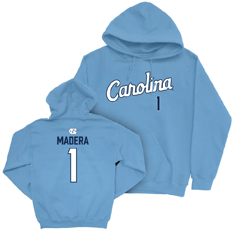 Hoodies For Hiking-UNC Baseball Carolina Blue Script Hoodie  - Alex Madera