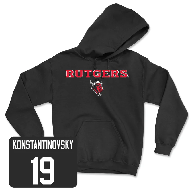 Hoodies For Corporate Custom Orders-Baseball Black Rutgers Hoodie - Zack Konstantinovsky