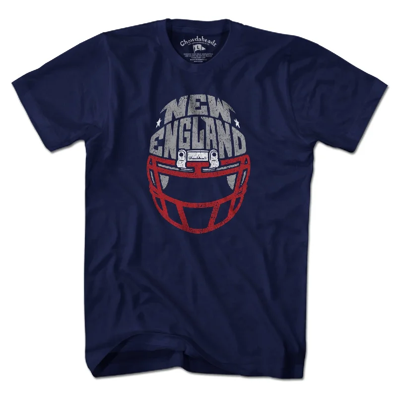 T-Shirt For Exclusive Player Gear-New England Football Helmet T-Shirt