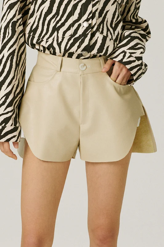 Shorts With Custom Number-Lola Overlay Pleather Short