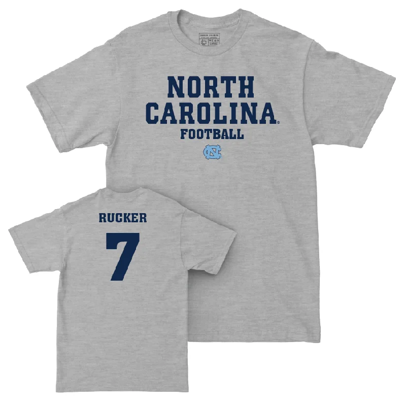 T-Shirt For Official Merchandise-UNC Football Sport Grey Staple Tee - Kaimon Rucker