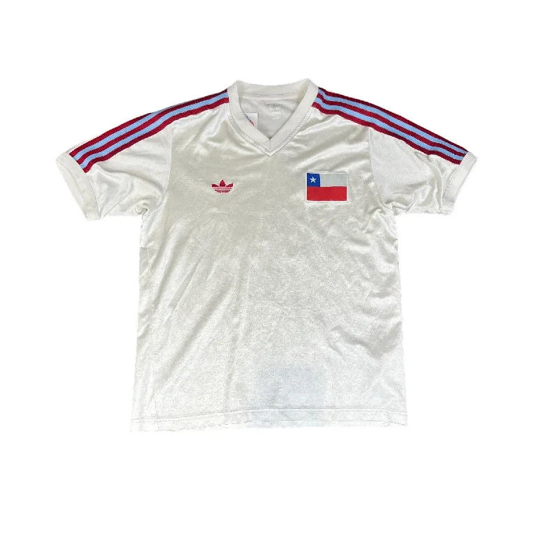 T-Shirt For Signature Custom Orders-1982 White Adidas Chile Shirt - Recommended Size - S