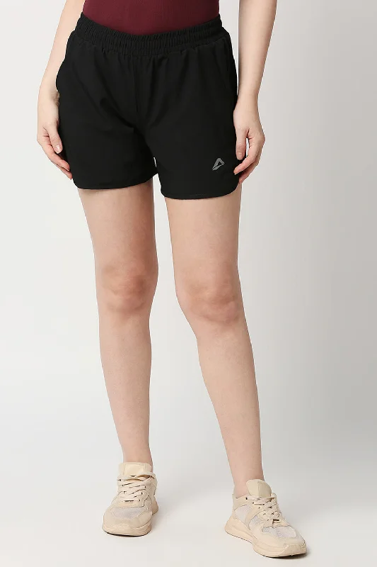 Compression Shorts For Women-Mesh-Panelled Performance Shorts